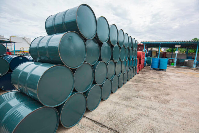 oil-barrels-green-chemical-drums-horizontal